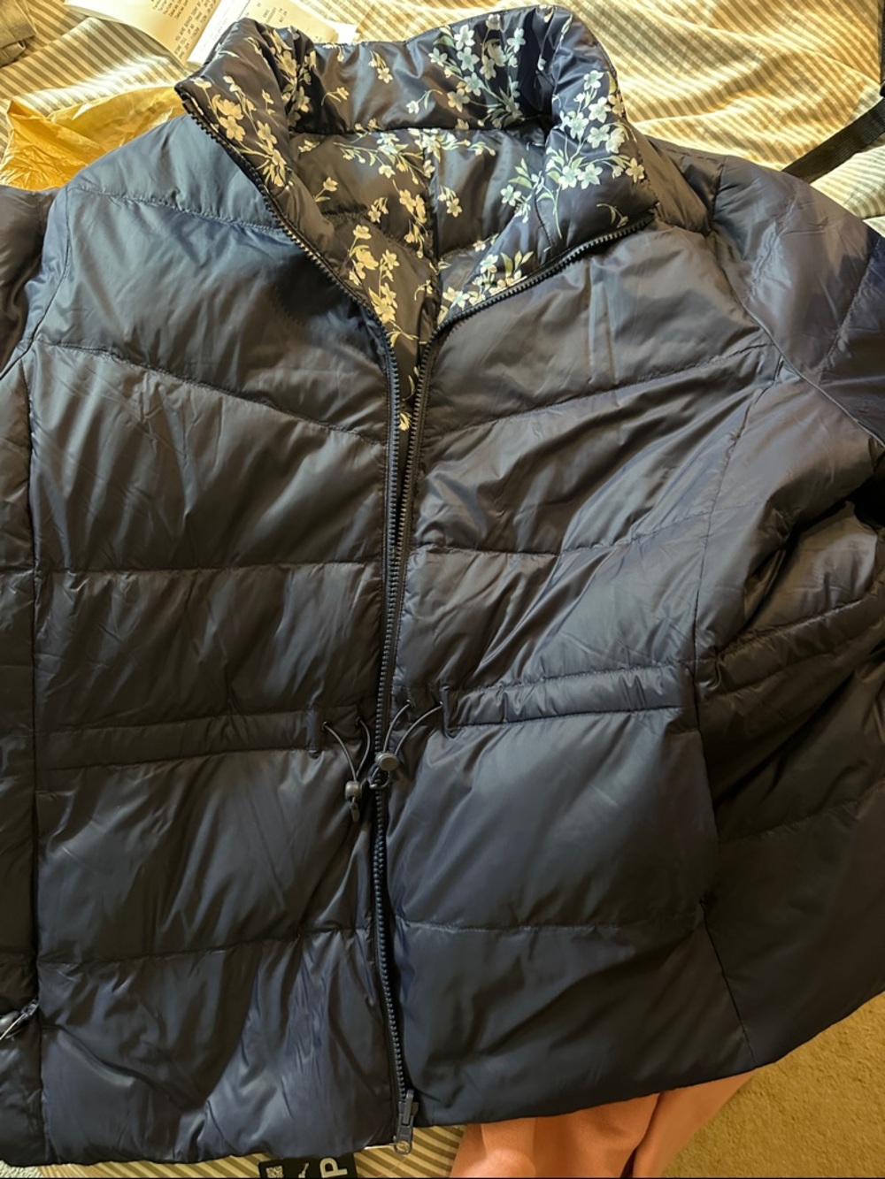 Womens Puffer Reversible Down Coat. Lands End Packable 3X